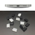Miniatyrbild 7 av 11: 10-100 st Silikon Anti-Damm Plugg Typ-C USB Hörlursdamm L8C8 Plugg Sup♤ white and blackA one-size 2pcs