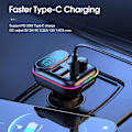Miniatyrbild 10 av 11: QC 3.0 Dubbel USB Billaddare Bluetooth 5.0 FM-sändare T9J1 S2V J3U3 MP3 L0K6