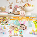 Miniatyrbild 9 av 11: 2025 Påskdagen Trä Påsk Stående Kanin Bordsdekoration Festdekor; C 2pcs