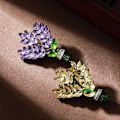 Miniatyrbild 11 av 11: Vacker Kristall Lavendel Blomma Brosch Nål U7C4 purple+green ONE-SIZE