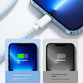 Miniatyrbild 11 av 11: För iPhone 15 Pro Max Plus USB-C Kabel Typ-C Laddningssladd L3U1 gray white 1M