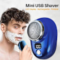 Miniatyrbild 2 av 11: Bärbar Elektrisk Rakapparat Mini-Rakning för Män USB-Uppladdningsbar Rakapparat Rese-FIN Gradient Blue One-size