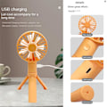 Miniatyrbild 11 av 11: Bärbar Handhållen Personlig MINI fläkt för ansiktet 3 Hastigheter Uppladdningsbar Fo Orange 1pcs