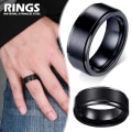 Miniatyrbild 3 av 11: Anti-ångest Spinner Fidgets Roterande Ringar Unisex svart rost Black6 6