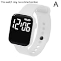 Miniatyrbild 3 av 11: LED Elektronisk Klocka Mode Regnbåge Fyrkantig Silikonklocka Studentarmband Fitness Mode J5O4 White One size