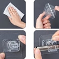 Miniatyrbild 8 av 11: Självhäftande Gardinstång Väggfästen Krokar Justerbar Handdukshållare Badrum Hemfixering P9g2 white 2pcs