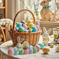 Miniatyrbild 5 av 11: Glad Påsk Kanin Ägg Bordsdekoration Ornament Söt Staty Kanin Vår D3G7 B 1pcs