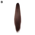 Miniatyrbild 1 av 11: Syntetiska långa raka klo hästsvans peruker Clip In Hair n Hairpi dark brown One-size