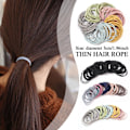 Miniatyrbild 2 av 11: Hög elastisk gummiband hårsnöre färg tjej hästsvanshållare black one-size