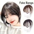 Miniatyrbild 3 av 11: Falsk lugg, fashionabla 3D-luftluggar, hårpatch, peruklugg, het I3 O5K1 K8J9 Dark brown One-size
