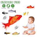 Miniatyrbild 9 av 11: Elektrisk fiskleksak för barn som kan sjunga och hoppa, simulerad plysch elektrisk fiskleksak för J8T3 C one-size