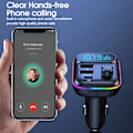 Miniatyrbild 8 av 11: QC 3.0 Dubbel USB Billaddare Bluetooth 5.0 FM-sändare T9J1 S2V J3U3 MP3 L0K6