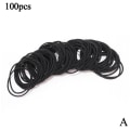 Miniatyrbild 1 av 11: Hög elastisk gummiband hårsnöre färg tjej hästsvanshållare black one-size