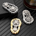 Miniatyrbild 3 av 11: Hand Spinner Kedjeväxel Fingertopp Drev Stress Relief Leksak Fidget Spinner HET Golden 1pcs