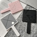Miniatyrbild 6 av 11: Handspegel Enkel Fjäril Handhållen Spegel Sminkspegel Skönhet C9q4 black One size