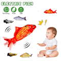 Miniatyrbild 4 av 11: Elektrisk fiskleksak för barn som kan sjunga och hoppa, simulerad plysch elektrisk fiskleksak för J8T3 C one-size