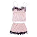 Miniatyrbild 1 av 11: S-xxl Spets Pyjamasset Dam V-ringad Casual Pyjamas Linne Sommar Shorts Set P3f9 Apricot XXL