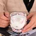 Miniatyrbild 9 av 11: Dubbelväggig Glasmugg Torkad Blomma Fyllning Kvicksandsmugg Dricksvattenglas Muggar C 350ML