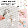 Miniatyrbild 2 av 11: Söt Blomma Nyckelring Väska Charm Nyckelring Present För Kvinnor Flickor Bes blue one size