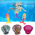 Miniatyrbild 5 av 11: Dykning Roterande Stigande Sjöjungfru Set Barn Pool Lek Skatt H Transparent flash blue 1pcs