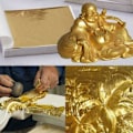 Miniatyrbild 10 av 11: 100 ark Dubbel Guld DIY Folieblad Papper Mat Tårta Förgyllning Ätbar TOP✨ B gold 100pcs