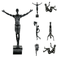 Miniatyrbild 6 av 11: Kreativ Klättrande Man Resin Järntråd Vägg Hängande Figurer Scul Ny Y9 blackE 7*18cm