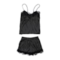 Miniatyrbild 1 av 11: S-xxl Spets Pyjamasset Dam V-ringad Casual Pyjamas Linne Sommar Shorts Set P3f9 Black S
