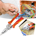 Miniatyrbild 5 av 11: 9 i 1 Avskalare med Elektricitetsmätningsfunktion, 2025 Uppgraderad Multifunktionell Avskalare, Spänningstestartång, Kabelsax