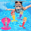Miniatyrbild 4 av 11: Dykning Roterande Stigande Sjöjungfru Set Barn Pool Lek Skatt H Transparent flash blue 1pcs