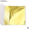 Miniatyrbild 1 av 11: 100 ark Dubbel Guld DIY Folieblad Papper Mat Tårta Förgyllning Ätbar TOP✨ K gold 100pcs