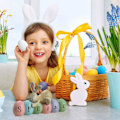 Miniatyrbild 6 av 11: Glad Påsk Kanin Ägg Bordsdekoration Ornament Söt Staty Kanin Vår D3G7 C 1pcs