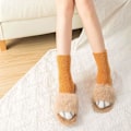 Miniatyrbild 11 av 11: 6 par Cat Paw Socks-Corals Fleece strumpor/Super Soft Plysch Slippe Dark gray strips One-size 6pcs