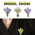 Miniatyrbild 4 av 11: Vacker Kristall Lavendel Blomma Brosch Nål U7C4 purple+green ONE-SIZE