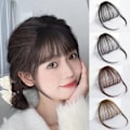 Miniatyrbild 11 av 11: Koreansk 3D Air Bangs Clip Peruk Falska Bangs Osynlig Spårlös Peruk Bit Panna Förlängningsverktyg O3X6 black Without sideburns