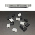 Miniatyrbild 4 av 11: 10-100 st Silikon Anti-Damm Plugg Typ-C USB Hörlursdamm L8C8 Plugg Sup♤ white and blackA one-size 2pcs
