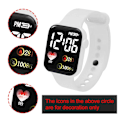 Miniatyrbild 9 av 11: LED Elektronisk Klocka Mode Regnbåge Fyrkantig Silikonklocka Studentarmband Fitness Mode J5O4 Red One size