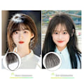 Miniatyrbild 9 av 11: Koreansk 3D Air Bangs Clip Peruk Falska Bangs Osynlig Spårlös Peruk Bit Panna Förlängningsverktyg O3X6 black Without sideburns