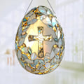 Miniatyrbild 6 av 11: Påsk Kors Ägg Solfångare, Kristet Påsk Kors Fönsterhängande Solfångare, Kristet Påsk Målat Glas Ornament, Påsk Fönsterhängande