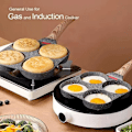 Miniatyrbild 9 av 11: 4 Håls Omelettpanna Burger Ägg Pannkakstillverkare Bakelit 2024A Stekpanna X5J6
