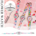 Miniatyrbild 3 av 11: Dam Sommar Transparenta Blommiga Klockor Färgglada Casual Rund Klocka W0 P2Y4 B5D5 B One size