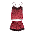 Miniatyrbild 1 av 11: S-xxl Spets Pyjamasset Dam V-ringad Casual Pyjamas Linne Sommar Shorts Set P3f9 Red XXL