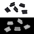 Miniatyrbild 9 av 11: 10-100 st Silikon Anti-Damm Plugg Typ-C USB Hörlursdamm L8C8 Plugg Sup♤ white and blackA one-size 2pcs