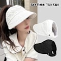 Miniatyrbild 10 av 11: Sommar Dam Hinkhatt UV-skydd Bred Brim Strand Solhattar Tomma Toppar A5 white one-size