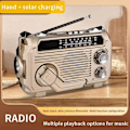 Miniatyrbild 7 av 11: Solcellsdriven Nödradio med Handvev och Vattentät Bluetooth-högtalare copper 1 set
