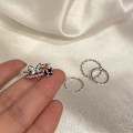 Miniatyrbild 7 av 11: Set Fjärilsring Justerbar Legering Hip Hop Ring Dam Tjejer A8p1
