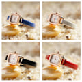 Miniatyrbild 5 av 11: Ny Modeklocka Koreansk Version Retro Quartz Klocka Tunt Band Sm Red One size