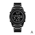 Miniatyrbild 1 av 11: Skmei Simple Business Watch för män Multifunktionell stålremsa Wa Black One size