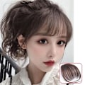 Miniatyrbild 7 av 11: Koreansk 3D Air Bangs Clip Peruk Falska Bangs Osynlig Spårlös Peruk Bit Panna Förlängningsverktyg O3X6 black Without sideburns