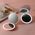 Miniatyrbild 3 av 11: LED Sminkspegel Högupplöst Rund Sminkspegel Portabel Mini Hopfällbar Spegel Ficka V1s1  white 1pcs