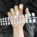 Miniatyrbild 5 av 11: 24 st Matte Bare Skin Tone Korta Nagelbitar transparent wine red 24pcs